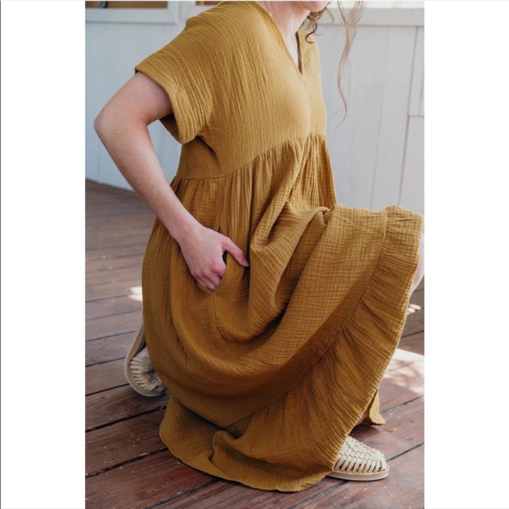 CJLA Reef Dress in Mustard